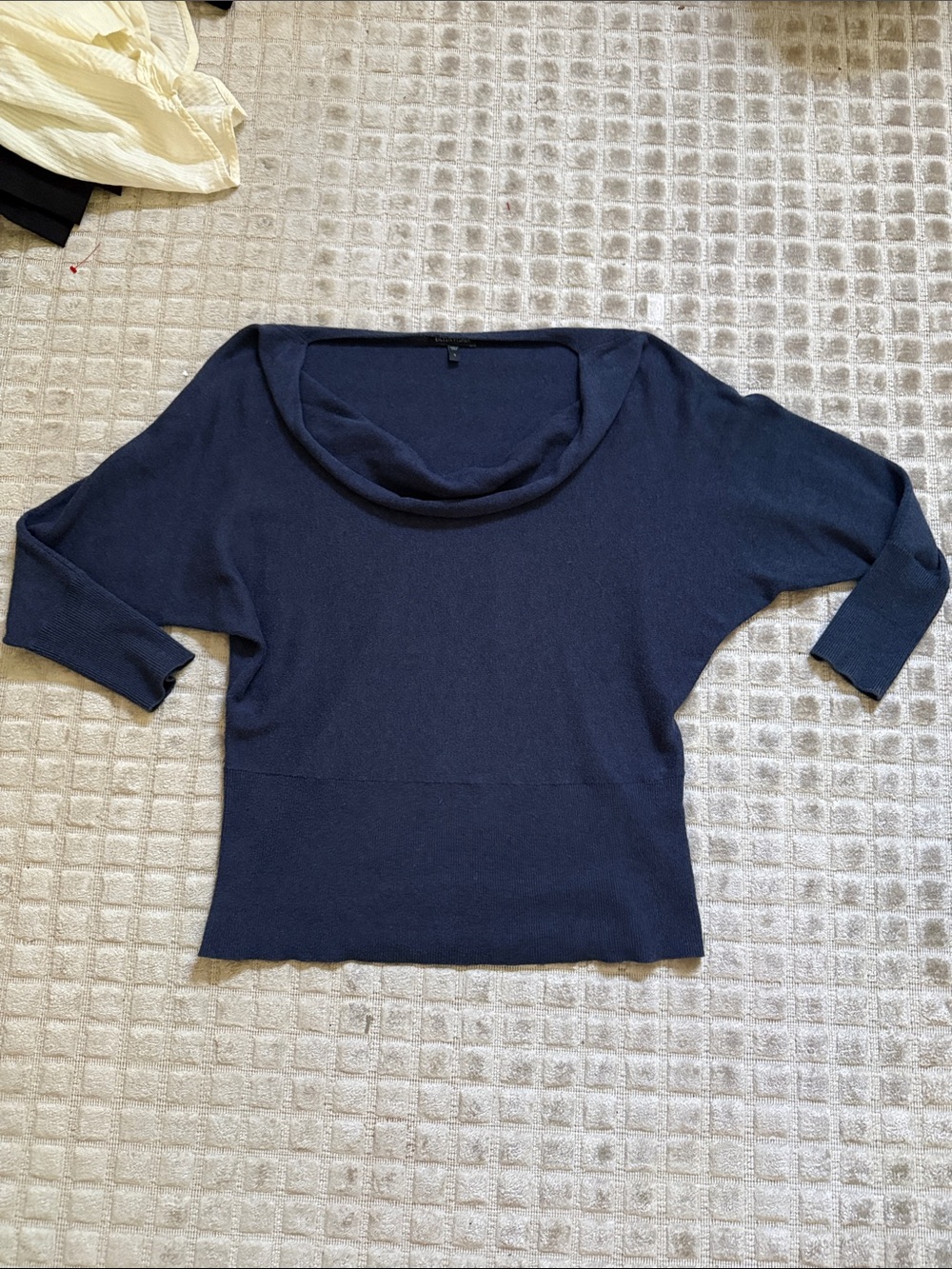 Eileen Fisher S Organic Cotton Cashnere Draped Neck Teal Blue Sweater Too - Picture 2 of 6